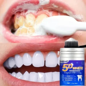 5D White Tooth Powder - Deep Cleaning and Fresh Breath Powder